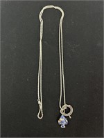 Silver necklace with two pendants 15.6g