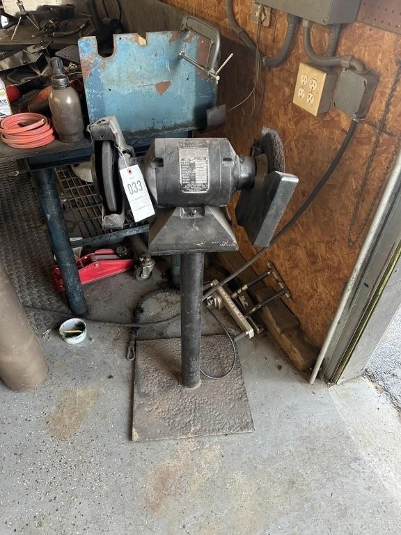 Heavy Duty Bench Grinder on Stand (Works Good)