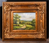 Oil Painting on Canvas in Gilt Wood Frame