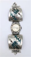 Ellesio Silver Turquoise & Coral Watch