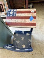 American flag paint child’s school desk