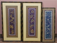 A Group of 3  Embroideries Framed