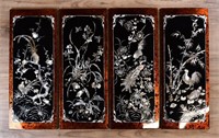 S/4 Mother-of-Pearl Inlaid Lacquer Hanging Screens