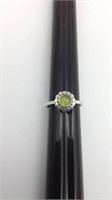 Sterling Silver Ring w/ Light Green Stone