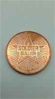 1 Ounce Copper Round "Soldier Bullion"
