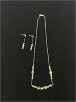 Sterling silver necklace and earring set 8.5g