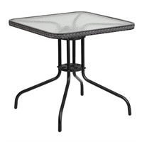 Flash Furniture Tempered Glass Metal Table
