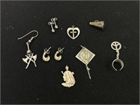 Sterling silver earrings and pendants 11.8g