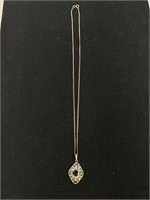 Sterling silver pendant necklace with stone 5.6g