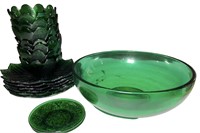 Green Glass Dishes