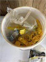 5 gallon bucket of electric fence parts