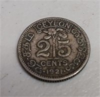 1921 Cylon 25 Cents Coin