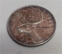 1944 Canada 25 Cent Quarter Coin