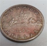 1963 Canada $1 Voyageur Silver Dollar
