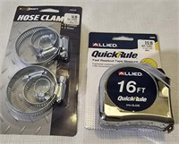 Allied 16ft Tape Measure & Hose Clamps