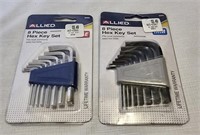 2 Allied 8 Piece Hex key Sets SAE & MM