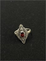 Size 7 1/2 Sterling silver ring with stone 4.2g