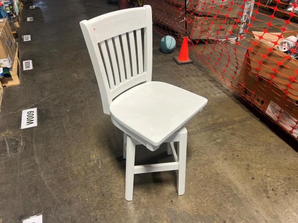 White Full back wood frame Swivel Counter stool