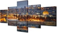 Jerusalem 5-Panel Canvas Art 50Wx24H