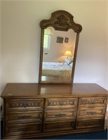 Long dresser with mirror contents not included