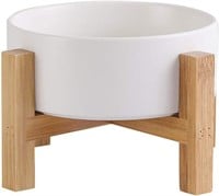 Dog/Cat Bowl with Stand  White  Ceramic  400ML