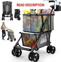 Folding Shopping Cart  80lbs  with Removable Bag