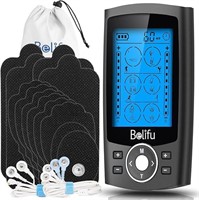 Belifu Dual Channel TENS EMS Unit with 12 Pads, 24