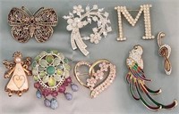 L - MIXED LOT OF COSTUME JEWELRY BROOCHES (J12)