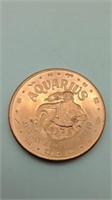 1 Ounce Copper Round AQUARIUS
