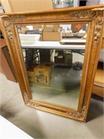 Gold Tone Wood Mirror