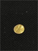 St Gaudens $20 mini 24K gold coin 0.2g