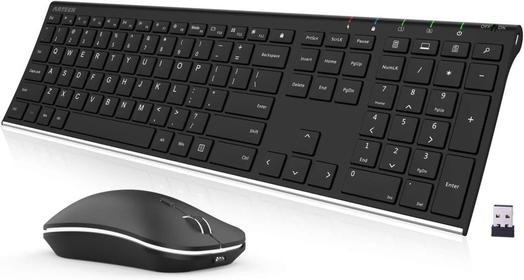 Arteck 2.4G Wireless Keyboard and Mouse Combo Stai