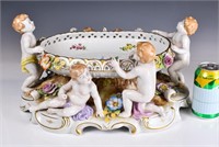 A Bowl Centerpiece Putti Figurines by Von Schierho