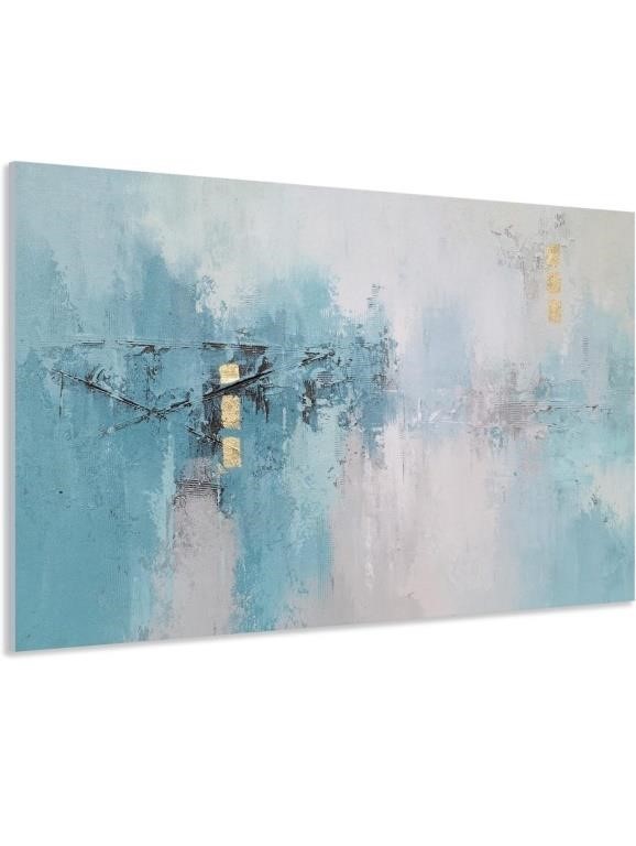New 20x28in. Abstract Lake Canvas Art