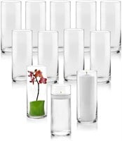 PARNOO Set of 12 Glass Vases - Candle Holder