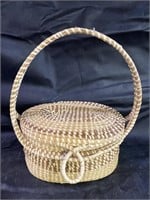 Sweetgrass Woven Basket w/ Lid