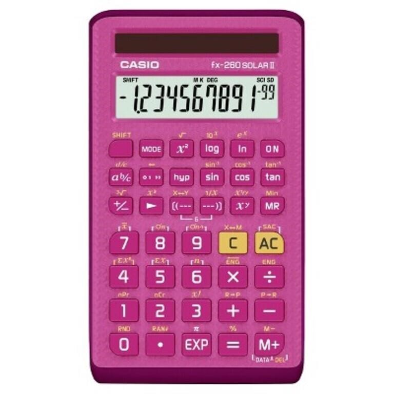 Casio fx-260SolarII Scientific Calc. - Pink