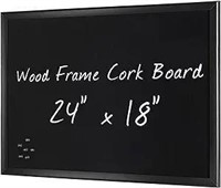 MYXIO 22x18 Inch Cork Bulletin Board. This Black