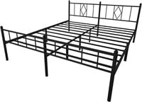14in King Metal Bed Frame  Steel  Black