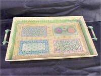 Painted Garden Metal Tray