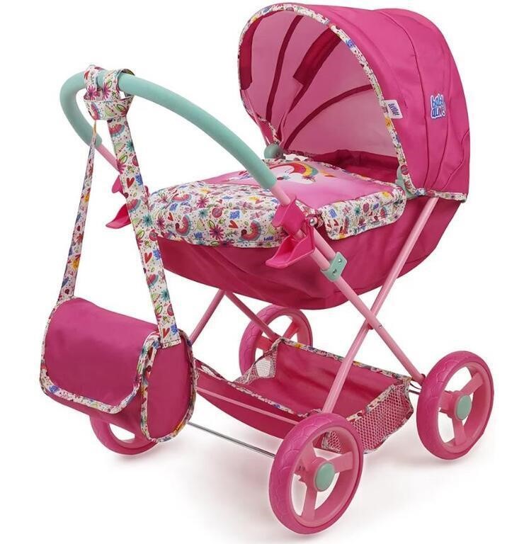 DELUXE CLASSIC DOLL PRAM FOR KIDS - PINK