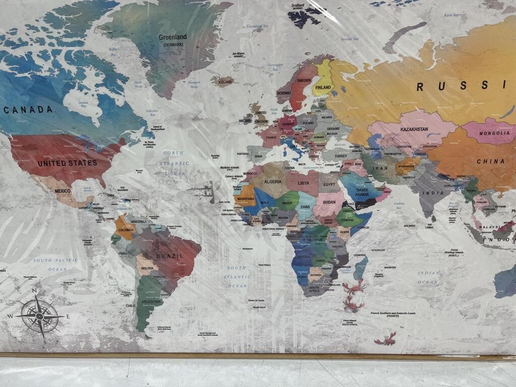 MAP OF THE WORLD 47X2 FT