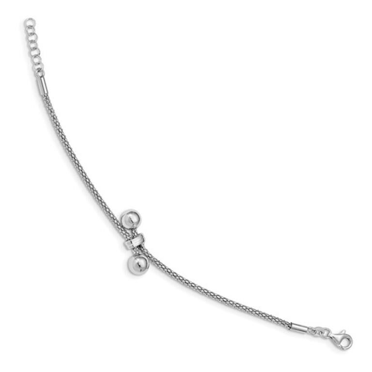 Sterling Silver Diamond-Cut Bead Bracelet