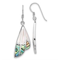 Silver Abalone MOP Butterfly Wing Earrings