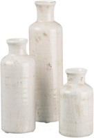 Sullivans White Ceramic Vase Set, Farmhouse