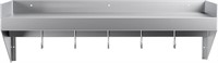 Halamine Stainless Shelf  48*14 in  with 5 Hooks