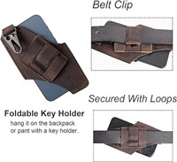 Gentlestache Leather Cell Phone Holster with Belt