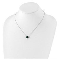 Sterling Silver Round Malachite Necklace