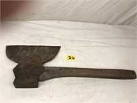 Large Primitive Antique Broad Axe Tool
