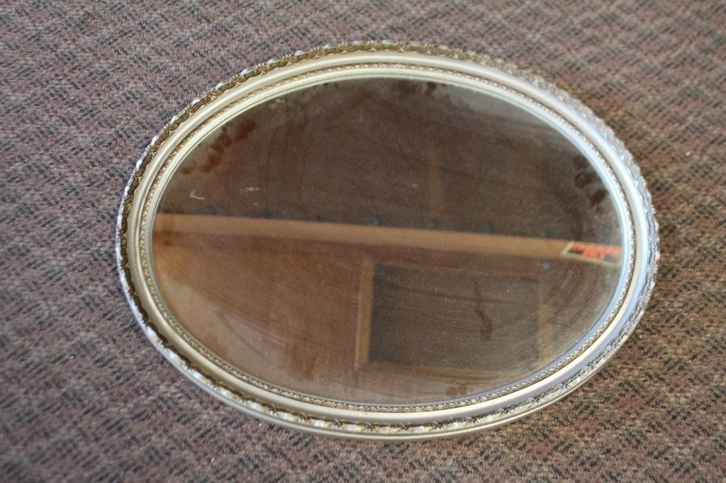 Framed Oval mirror, 19 X 25.5"H